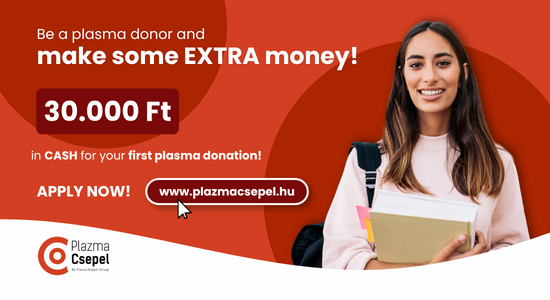 Become a plasma donor in Hungary at Plazma Csepel